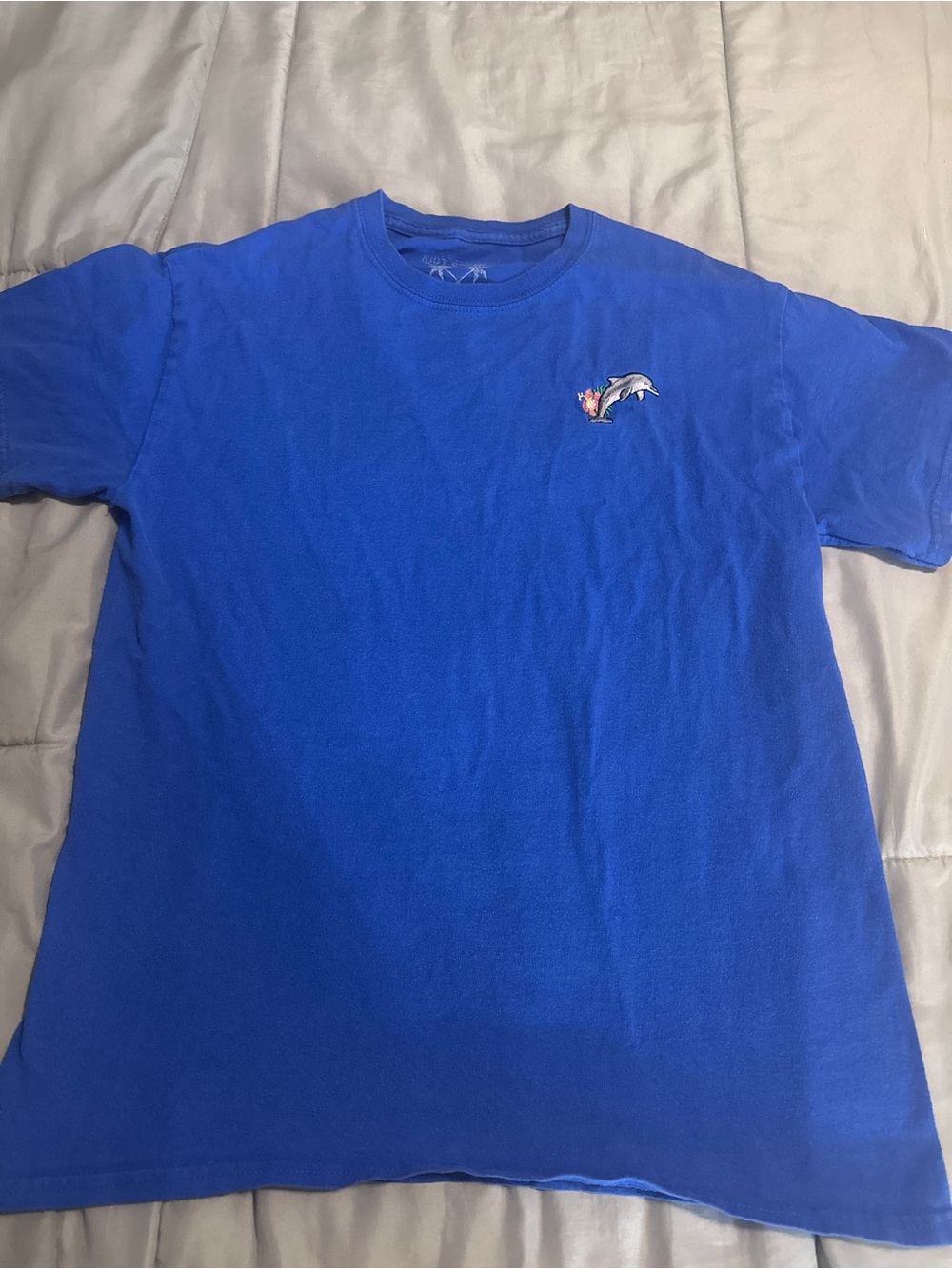 Riot Society Royal Blue Short-Sleeve Crewneck Tee with Dolphin Patch